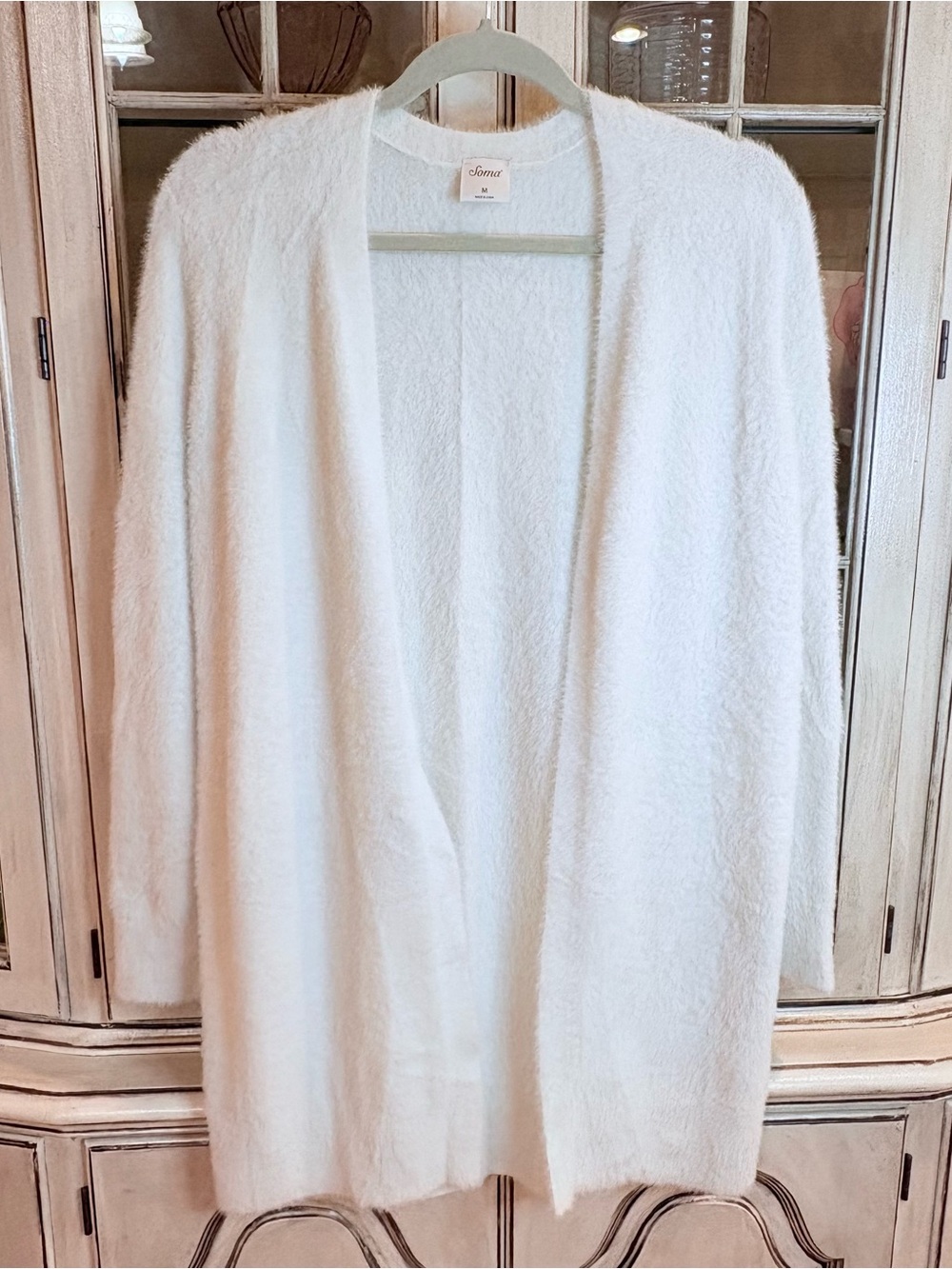 Soma Plush Open-Front Cream Cozy Cardigan